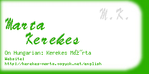 marta kerekes business card